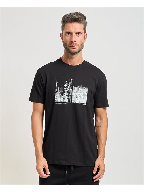 Men's Armani Exchange crew neck T-shirt with print ARMANI EXCHANGE | XM001461-AF10358MC305